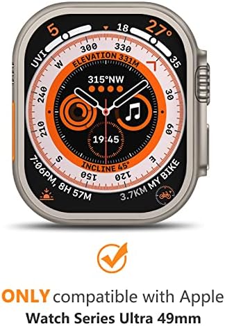 Prozirni tvrdi futrola s pojasom za Apple Watch Ultra 49 mm, kristalno čistim odbojkom sa silikonskim remenom za IWatch Ultra 49 mm,