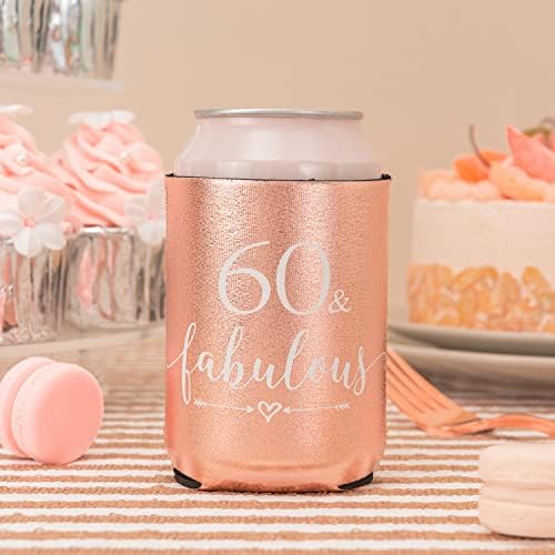 Crisky 60. rođendan može se hladiti za žene ukrasi 60. rođendan ružičalo zlato 60 fenomenalni limenka za zabavu piva, izolirana limenka