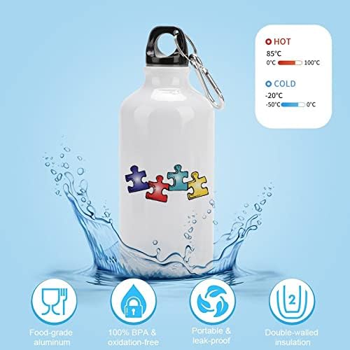 Komadi autizma aluminijske boce s vodom s karabinom za višekratnu upotrebu sportske bočice za putničku šalicu za kampiranje bicikala