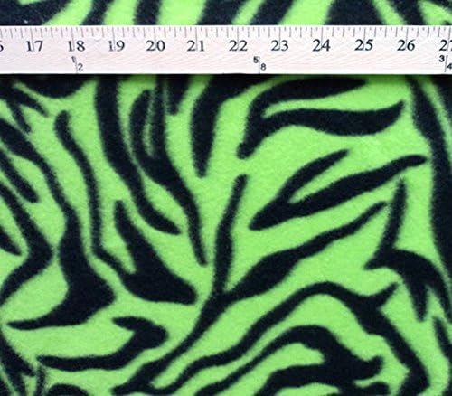 Tkanina od flisa s životinjskim printom Lime zebra / široka 60 inča / prodaje se u dvorištu od 22 inča
