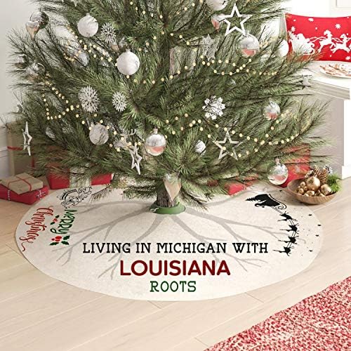 Suknja božićnog drvca 44 inča - Dekoracija božićnih udaljenosti, život u Michiganu s korijenima Louisiane - rustikalna suknja od drveta