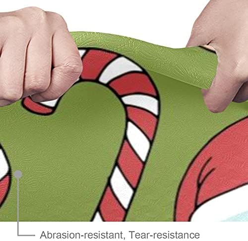 Božićne čarape Djeda Božićnjaka bombon crvena i zelena vrhunska gusta prostirka za jogu od ekološke gume za zdravlje i fitness Protuklizna