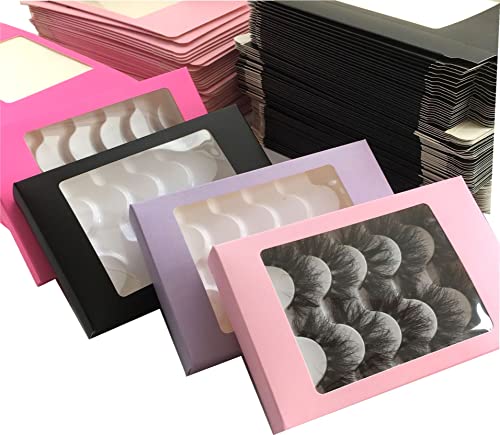 10/20/30/40/50pcs/lot 5Pairs prazne trepavice kutija ružičasta mramora mekanog papira Pakiranje, svijetlo ružičasta, 40box s ladicom