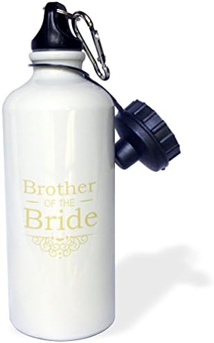 3Drose Brat mladenke za zlatni svadbeni dio usklađene ceremonije bračnih zabava set-fancy vrtlog Sportska boca vode, 21 oz, bijela