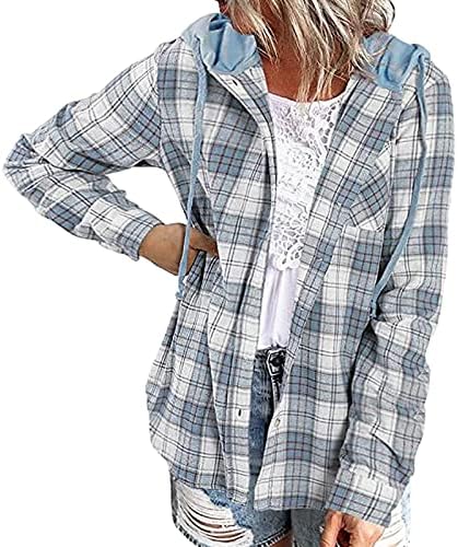 Ženska kapuljača s kapuljača prugasta opuštena jakna gumb Down Down Dugi rukavi Tee Tee jesen jesen zima labav fit pulover