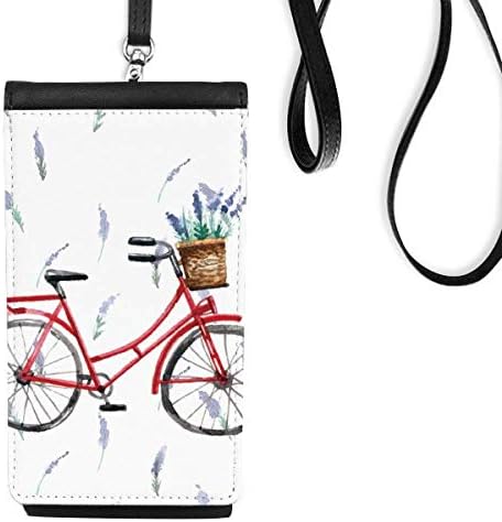 Dithinker akvarelni biciklistička lavanda cvjetna telefonska torbica za novčanik viseća mobilna vrećica crni džep