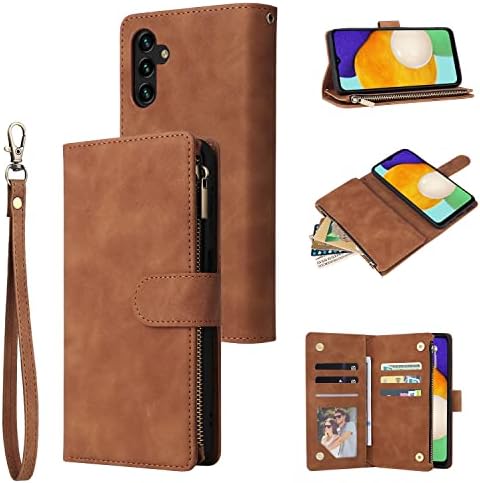 Torbica-novčanik LOWPZNVE za Galaxy A13 5G, torbica za Samsung A13 5G, kožna torba sa džep na zip, utora za kartice, remen za ručni