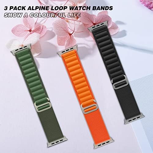 3 pakiranje alpine petlje kompatibilne s Apple Watch Ultra Band 49 mm 45 mm 44 mm 42 mm Žene muškarci, robusni pleteni najlon Sport