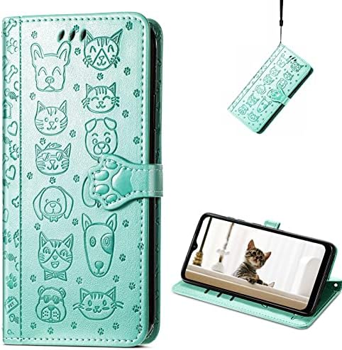 CCSmall za Samsung Galaxy A33 5G slatka torbica-novčanik s uzorkom, mačka i pas, flip poklopac telefona u stilu mačke s držačem ID-kartice,