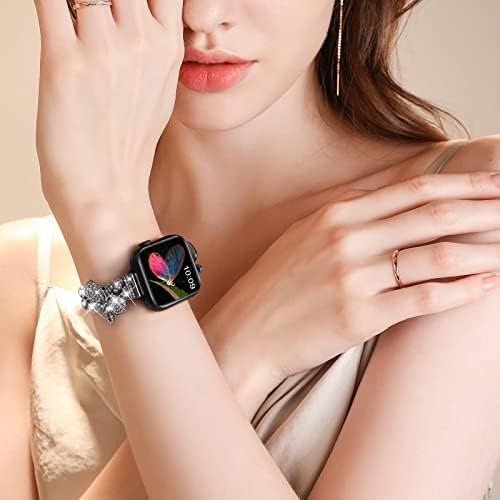 V.r.hope kompatibilan s Bling Apple Watch Band 38 mm 40 mm 41 mm za žene, luksuzni nakit Diamond Metal Zamjenski remen, narukvica leptira