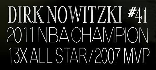 Dirk Nowitzki Autografirani plavi Dallas Jersey - lijepo matiran i uokviren - ručno potpisao Dirk i Certified Autentic by Fanatics