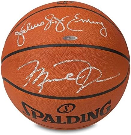 Michael Jordan Julius Erving Dual Autogramirani autentični Spalding košarka UDA - Košarka s autogramima