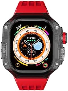BCMCBV Luksuzni prozirni slučaj za Apple Watch Ultra 49 mm Mod Kit FluoroRubber Sport Sport Band za IWatch 8 Pro Ultra Modifikacijsko