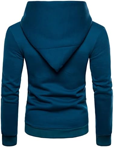 Muškarci Turtleneck casual fit hoodie atletski novost fleece običan dizajn dukserice asimetrični jakna s patentnim zatvaračem