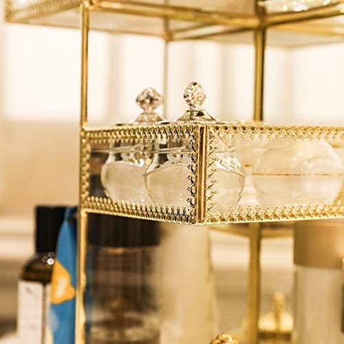 M.M.A Organizator retro nakita višeslojni okvir za odlaganje kristala za nakit zaslon Zlatni obruč prozirna kutija za dragulj
