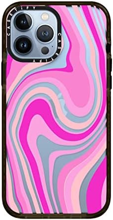 Casetify Impact kućište za iPhone 13 Pro Max - Pink Swirls - Clear Black