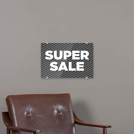 CGSIGNLAB | Super Sale -Stripes Grey Premium akrilni znak | 18 x12