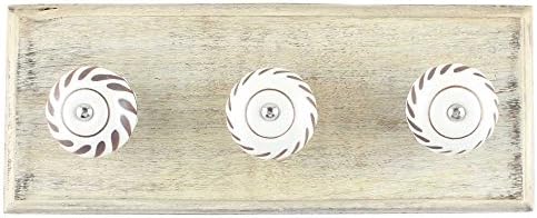 IndianShelf 2 kuka za pakiranje | Ključne kuke | Zidne vješalice od bijele kuke | Kuke od drvenih kaputa | Otkazani zidni nosač cvjetnog