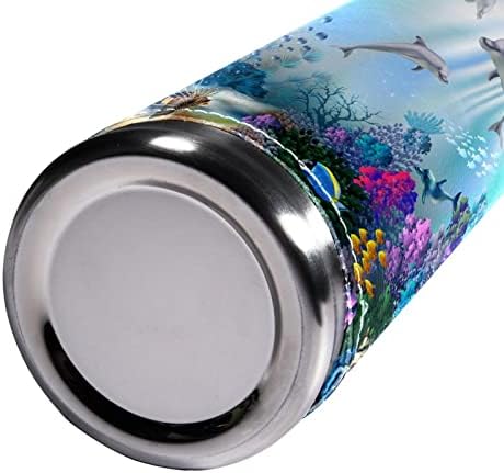 SDFSDFSD 17 Oz Vakuum izolirana boca od nehrđajućeg čelika Sportska kava za kavu tikvica Očinska koža omotana BPA besplatno, duphin