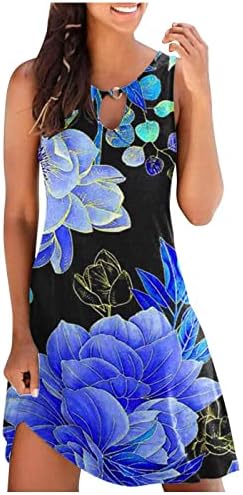 Sundresses za žene ljeto proljeće boho Mini haljina s printom 2023 slatka haljina za plažu s naramenicama Bez rukava
