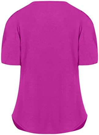 Modna majica za žene v vrat crisscross bluza Čvrsta boja kratki rukavi TEE TOPS 2023 Ljetne trendovske košulje
