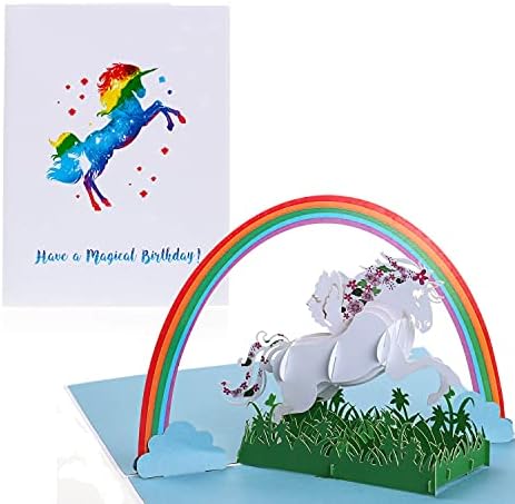 Unicorn Rainbow Birthday Boys & Girls 3D Pop up kartica - HumblePop PopUp kartice Dizajn za sve prigode. Izrazite svoju ljubav, hvala