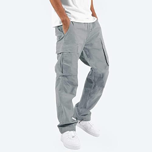 OWOT TURGO HARGO za muškarce solidne povremene višestrukih džepova Vanjski redovni fit Straight Type Fitness Duge hlače hlače