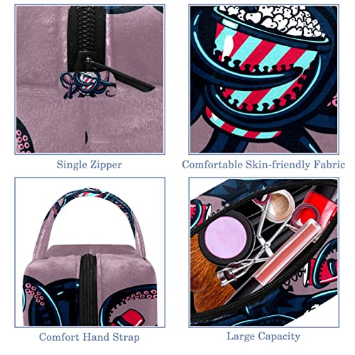 Makeup vrećica Travel Cosmetic torba morska hobotnica Smiješna torbica torbica za toaletne vrećice s patentnim zatvaračem i ručkom