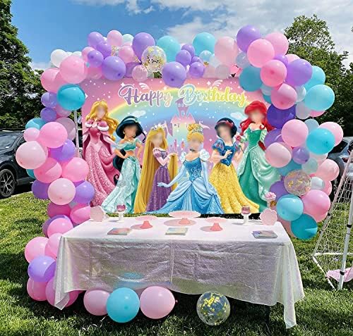 Princeza rođendanska pozadina princeza tema fotografija pozadina djevojke za zabavu princeza ukrasi za bebe tuširanje torte stol stol