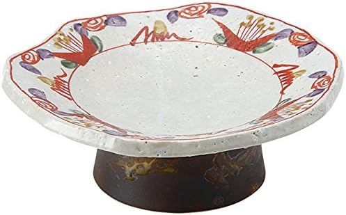 山下 工芸 mala zdjela, 19,0 × 17,5 × 6,8 cm, bijela/crno/crvena
