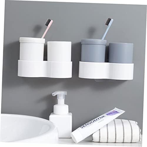 Healeved 3PCS sivi držač nosača Početna kreativna organizatora za čišćenje slobodnog prostora bijela četkica za zube uštede kupaonice