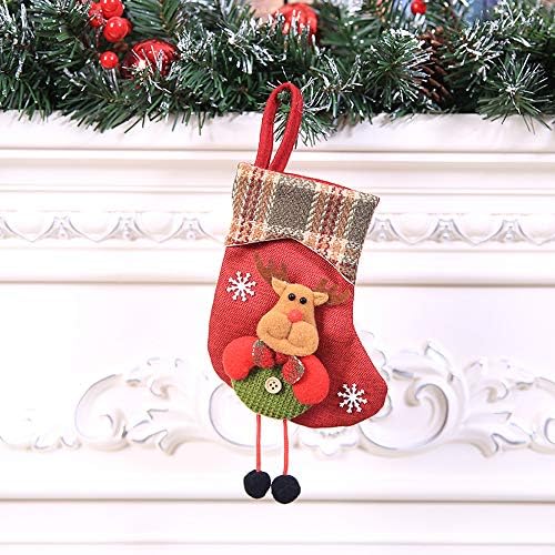 Božićni ukrasi Xmas ukrasi, božićna čarapa mini čarapa Djed Mraz Claus Candy Torg Xmas Tree Viseći dekor za božićne blagdanske zabave