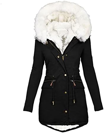 Plus veličine Zimski kaputi za žene, 2022 Fleece obložena parka jakna Fashion casual dugi rukavi topli nejasni patentni zatvarač up