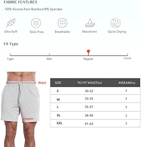 NetWraw muški ultra mekani bambusov znoj kratke hlače 7 '' Atletic Gym Jogger Workion Micro Terry kratke hlače s džepovima