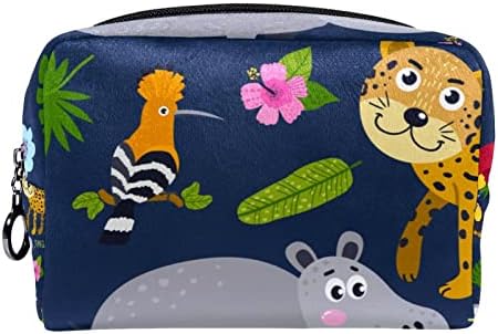 Mala torba za šminkanje, kozmetički organizator s patentnim zatvaračem za žene i djevojke, crtani životinjski majmun hippo koala