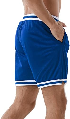 Healong košarkaška atletskih kratkih kratkih hlača - Mesh Gym Sports trening trening retro casual moda kratka s džepovima