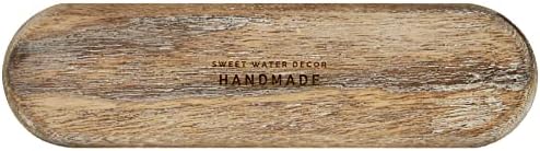 Dekor slatke vode Velika rustikalna ladica za drvo za dom | Držač za dozator kuhinje i kupaonice | Jelo za nakit | Drveni držač sapuna