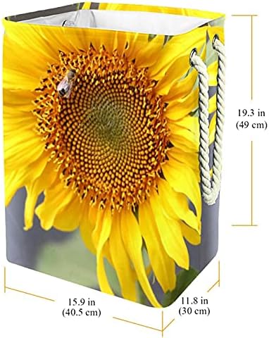 Heterogeni cvijet suncokreta sunce žuto-zelena priroda Flora velika košara za rublje Vodootporna sklopiva košara za odjeću organizator