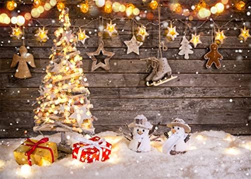 Beleco 10x8ft tkanina božićna drvena zidna snježna pahuljica fotografija pozadina božićna stabla svjetluca svjetla darovi snijeg dekor
