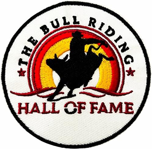 Rodeo prsluk zakrpa - Bika za jahanje Hall of Fame 3 in - Peel and Stick Empoidery flasteri za Western Cowboy Bull Rider