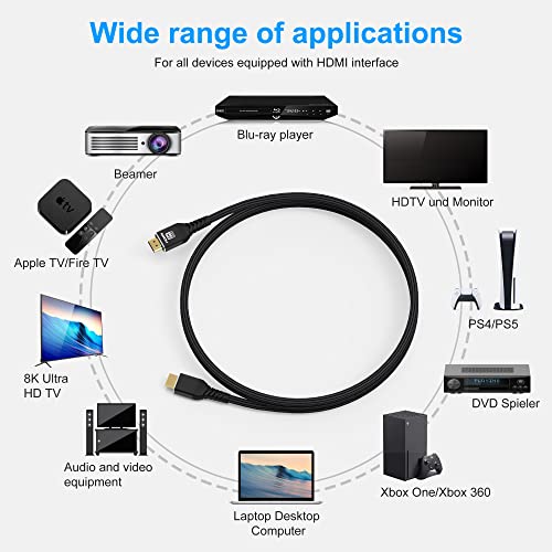 Kabel 8K HDMI 2.1 3,3 ft / 1 m, 8K pri 60 Hz, 4K na 120 Hz, čvrste kablovi od čistog bakra, сверхвысокая brzina 48 Gbit / s, podrška