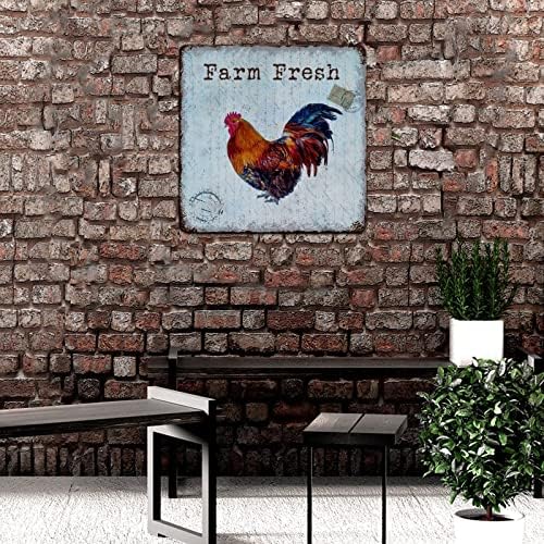 Alioyoit retro metalni znak svježa jaja piletina i pijetlovi vintage metalni plakat ukrasni natpis plak seoski klasični zidni dekor