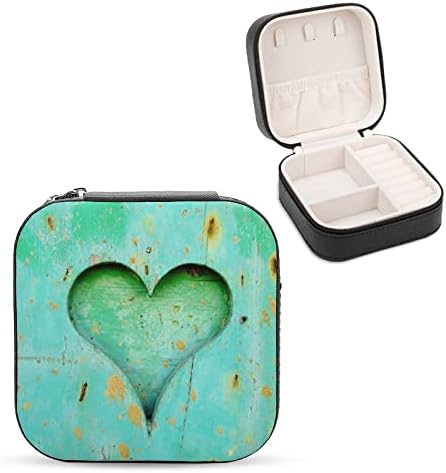 Kutija za nakit u obliku srca drvena ploča organizatori nakita od umjetne kože kutija za ogrlice s prstenom naušnica