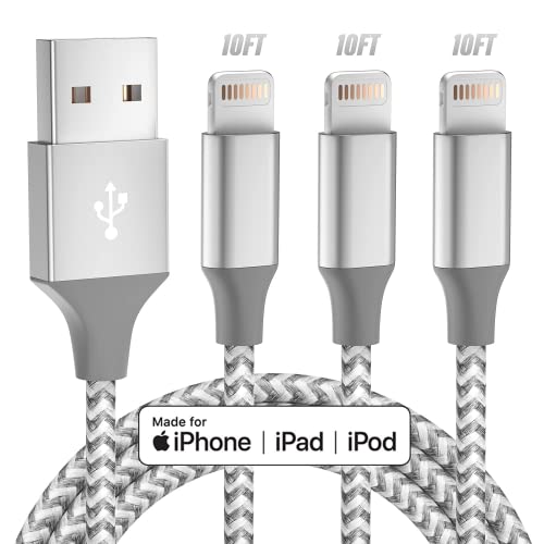 Punjač za iPhone [Certificirano Apple MFi] 3 pakiranje Lightning kabel dužine 10 metara Brzo punjenje Brzu sinkronizaciju podataka