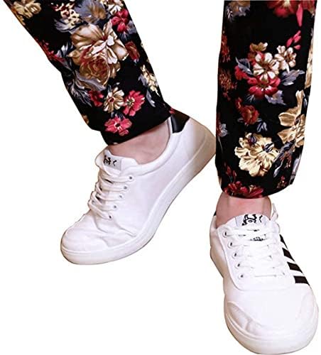 Qzh.duao cvjetne tiskane ležerne hlače vitke cvjetne hlače za muškarce