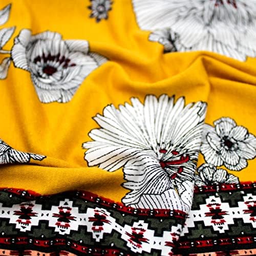 Pletena tkanina od spandeksa od guste viskozne tkanine / rastezljivost u 4 trake/ cvjetni obrub / Azteci / Navajo / plemenski otisci/Uradi