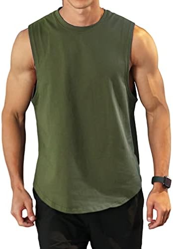 Muški trening bodybuilding tenk vrhovi atletski trening majice za teretane prsluk pamuk odsječen mišićna majica bez rukava