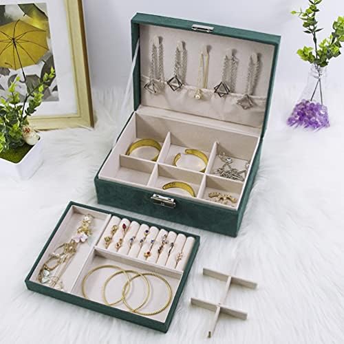 RODIJSKA velika kutija za nakit za žene i djevojke organizator nakita 2-slojna Torbica za pohranu ogrlice, naušnica, prstenja, narukvica,