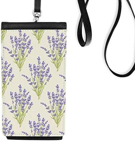 Cvijeće Slikanje lavande Telefon torbica za novčanik Viseti mobilna vrećica Crni džep