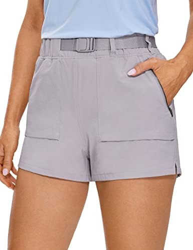 CRZ joga ženske vodootporne rastezljive pješačke kratke hlače: Srednji porast ljeta na otvorenom za golf kratke hlače Zip džepovi s